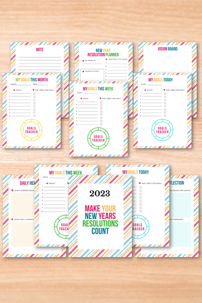Your New Year Goal Planner 2023 {10 Pages}
