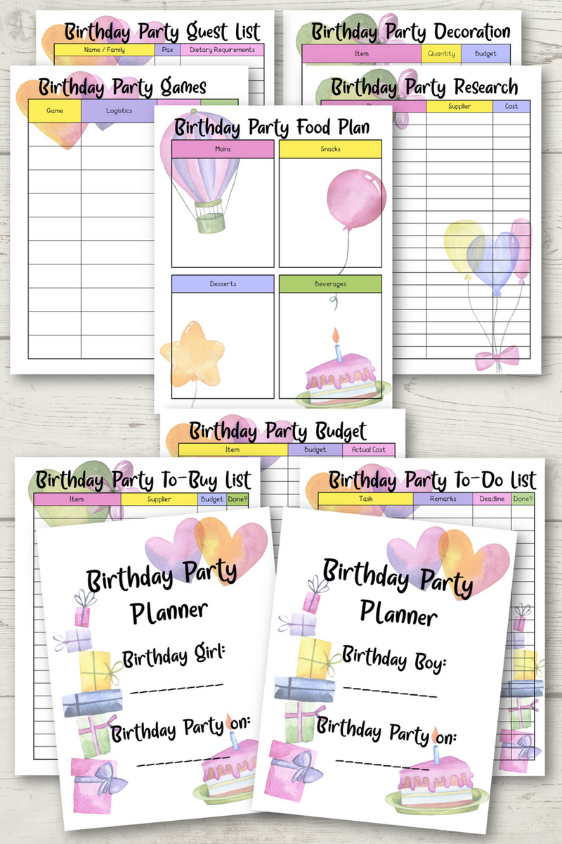 Birthday Party Planner {Girl or Boy} - (11 Pages) – Esavingsblog ...