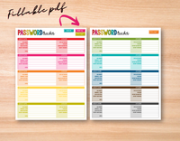 Password Tracker Printables {Bonus Fillable PDF}