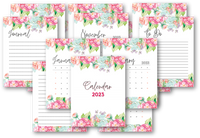 2023 Floral Monthly Calendar Printables