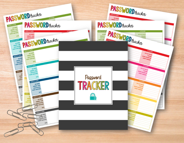 Password Tracker Printables {Bonus Fillable PDF}