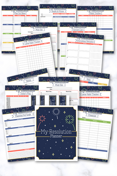 New Year Resolutions Planner {29 Pages}